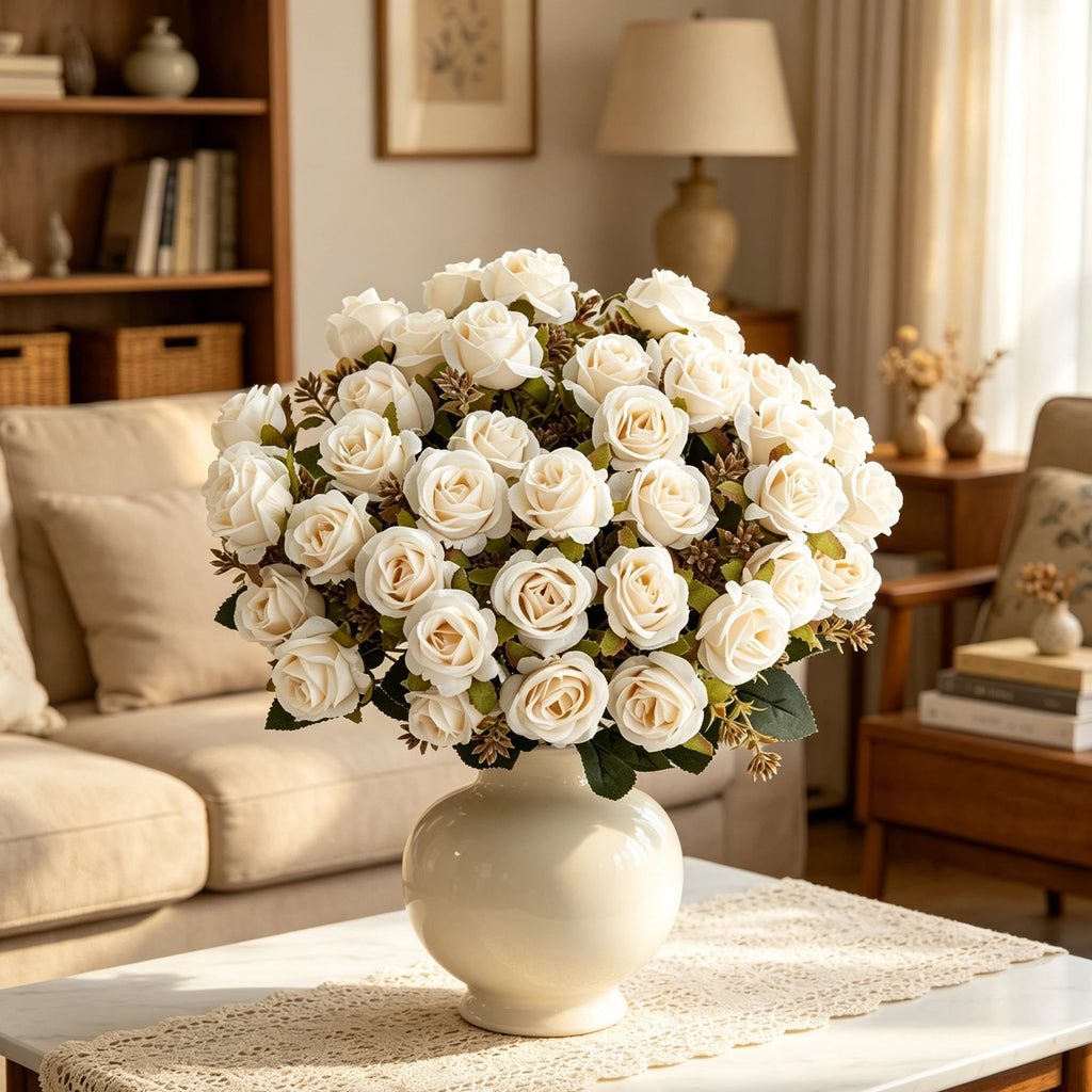 Silk Artificial Carnation Rose Bouquet for Weddings & Home Décor Artificial Flower Bouquet Babs