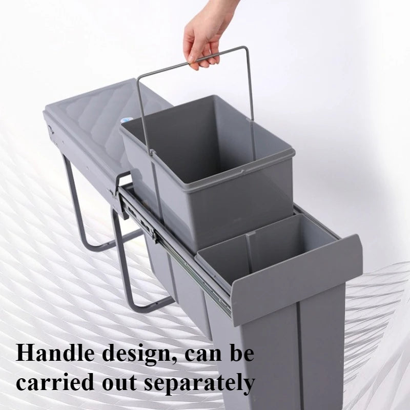 Oeny Pull-Out Embedded Kitchen Trash Can 10L+20L Dual Bin Pull-Out Trash Can Babs