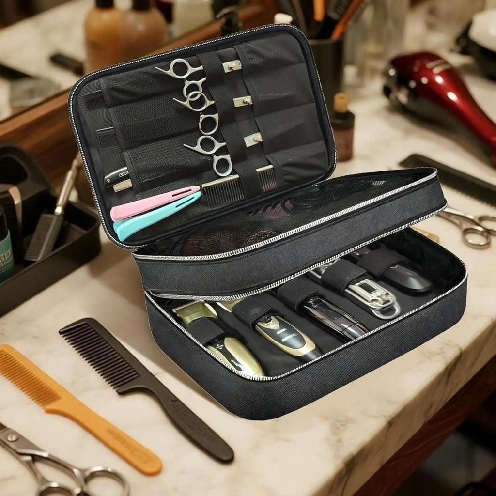 Barber Clipper Organizer Bag – Double Layer Case for Salon & Travel Barber Organizer Bag Babs