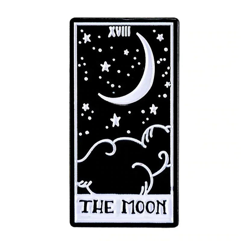 Tarot Card Enamel Pin Brooch – Moon, Sun & Justice Lapel Pin Enamel Lapel Pin Babs