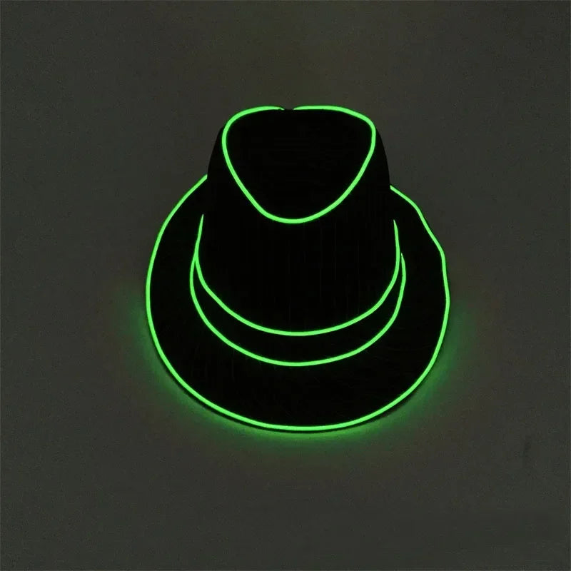 LED Flashing Jazz Cap Glow Hat – Unisex Party Costume Set