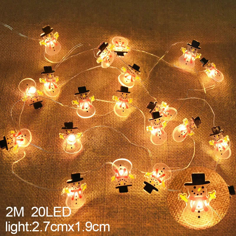 Snowflake LED Christmas Garland Light – USB & Battery Powered LED Christmas Garland Babs 2m snowman