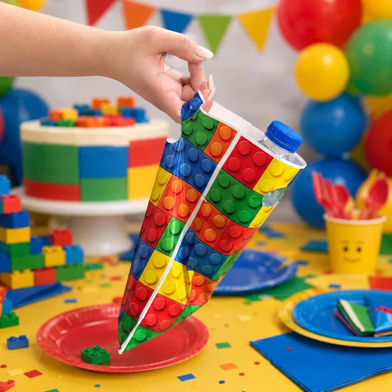 Building Block Birthday Party Favor Bags – Complete Party Set Party Favor Bags Babs
