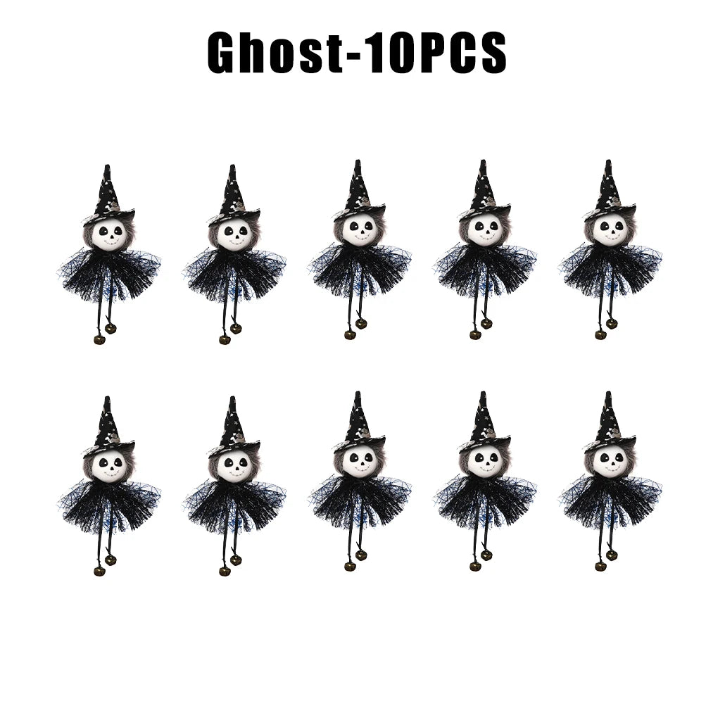Halloween Witch Hanging Pendant – Wicker Pumpkin Ghost Decor Halloween Hanging Pendant Babs Ghost 10PCS