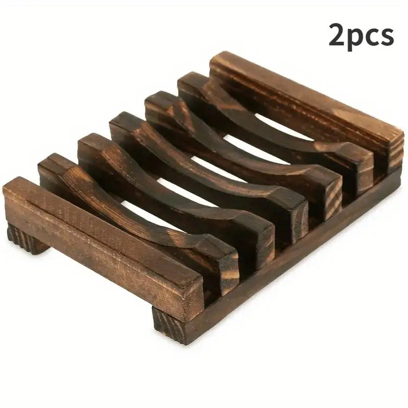 2pcs Wooden Self-Draining Soap Dish for Bathroom Sink Wooden Soap Dish Babs 2pcs