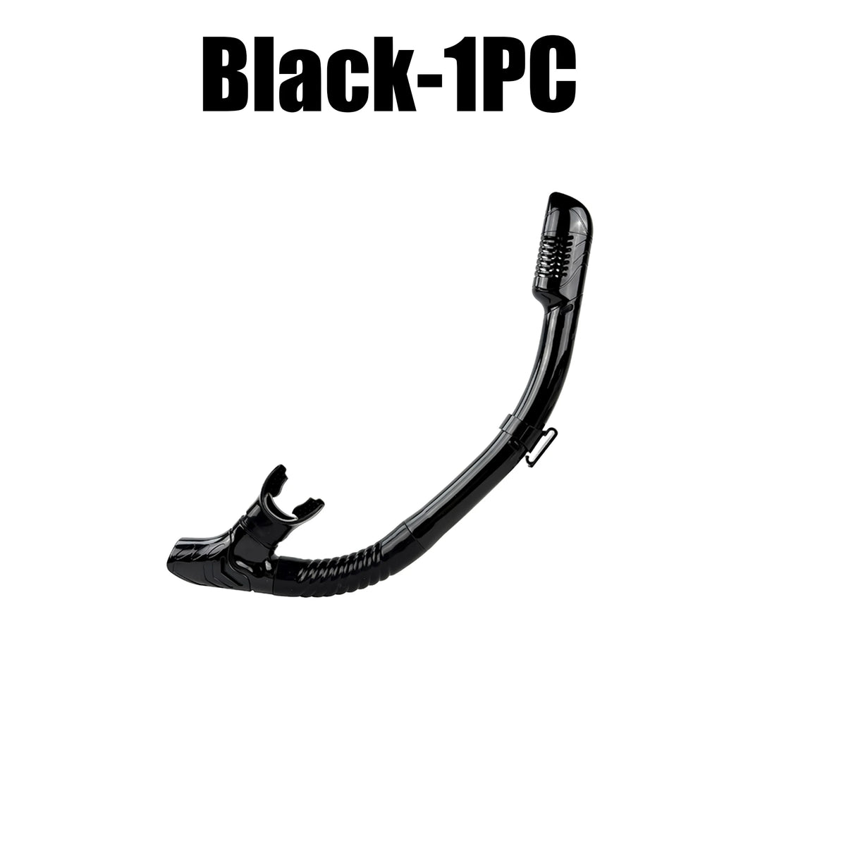 Full Dry Snorkel for Adults – Silicone Mouthpiece & Clip Dry Snorkel Babs Black 1PC