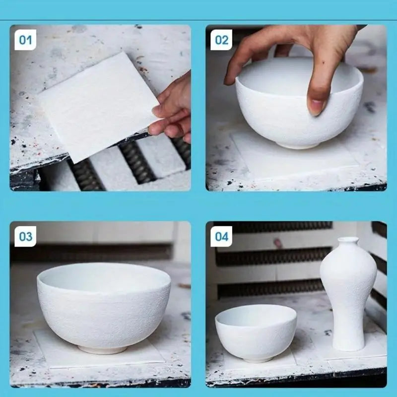 5-Pack Kiln Anti-Adhesion Pads | 1350°C Heat-Resistant Shelf Mat Kiln Shelf Pads Babs