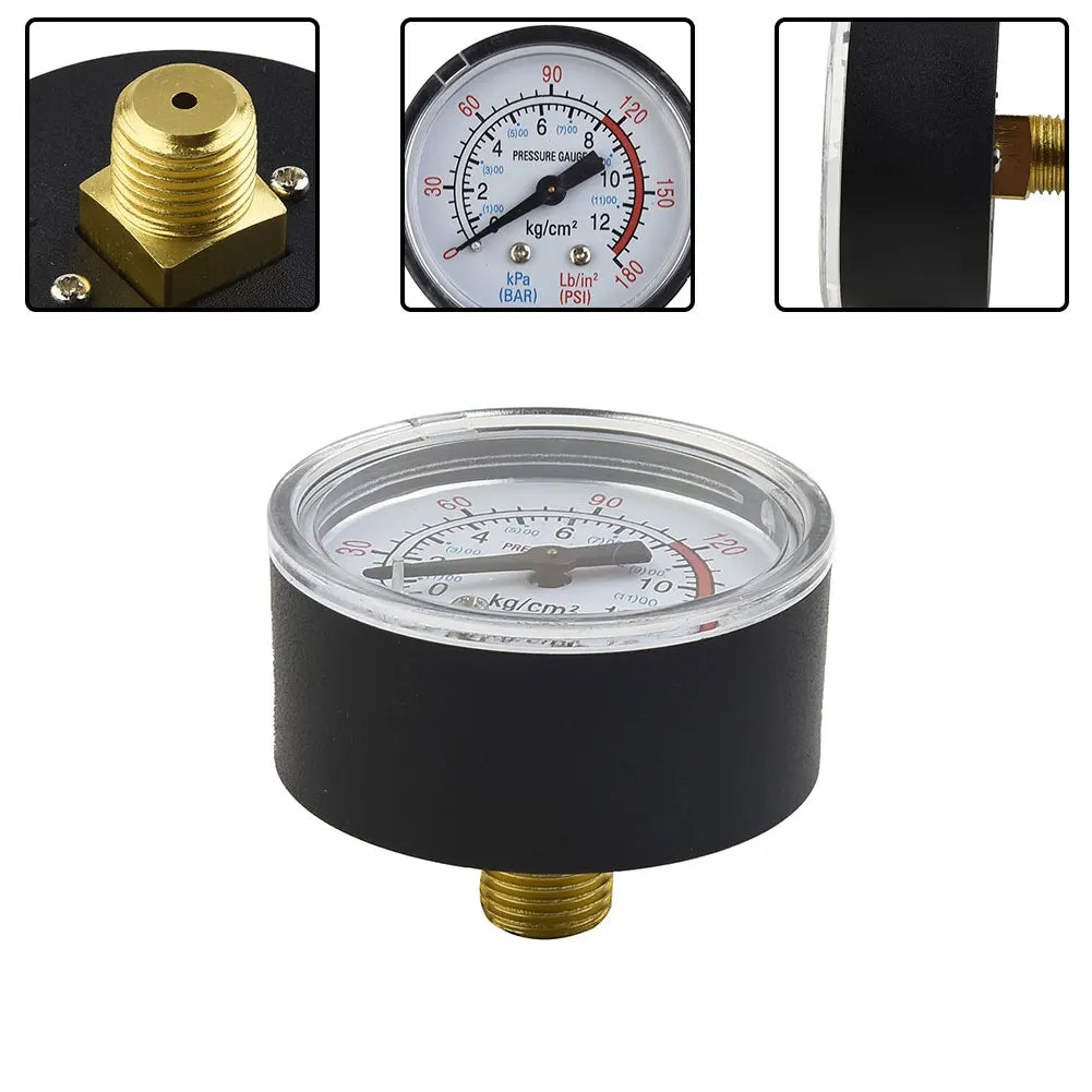 50mm Air Pressure Gauge 1/4" BSP 0-180 PSI 0-12 Bar Manometer Pressure Gauge Babs