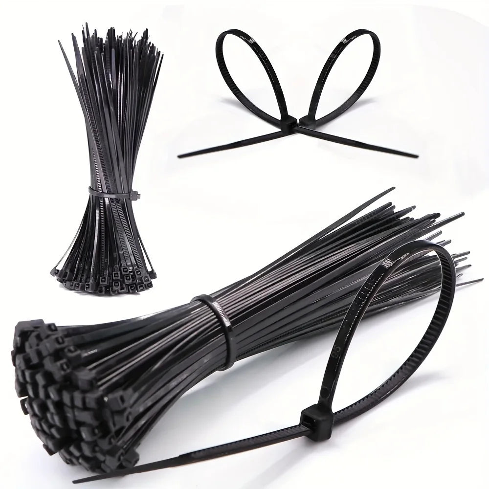400-Pack Self-Locking Nylon Cable Ties – UV Resistant, 3 Sizes Nylon Cable Ties Babs