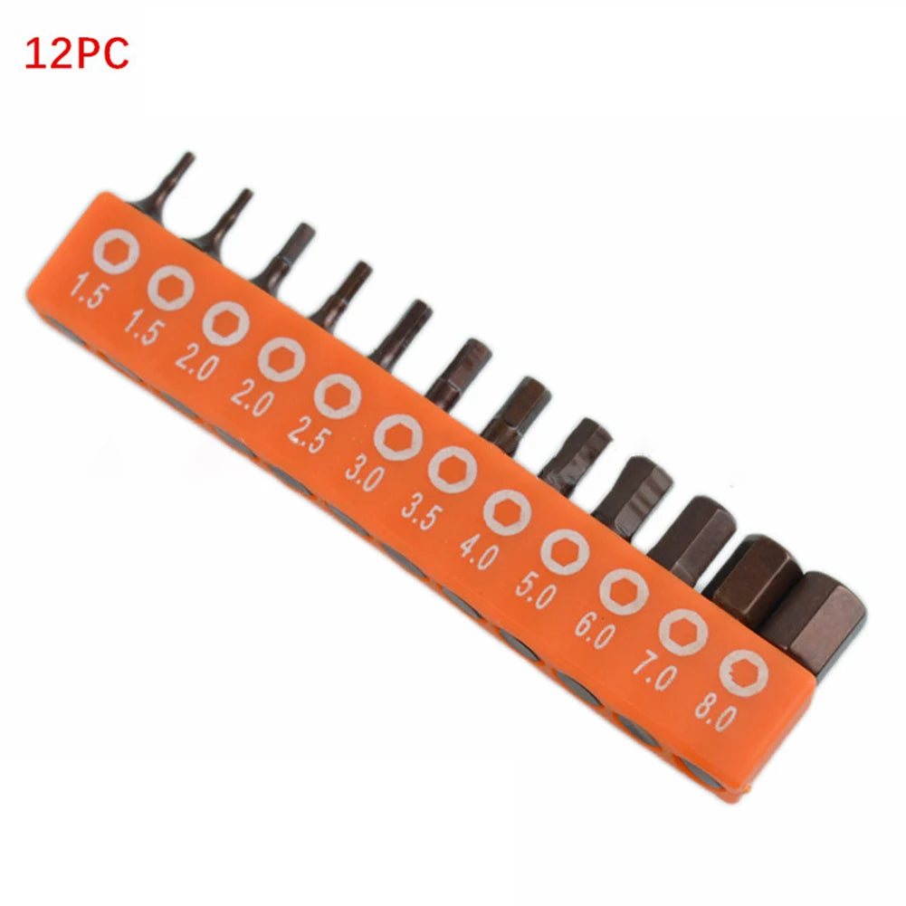 Magnetic Hex Screwdriver Bit Set 25mm 1/4" Shank – 12 or 24 Pcs Screwdriver Bit Set Babs B