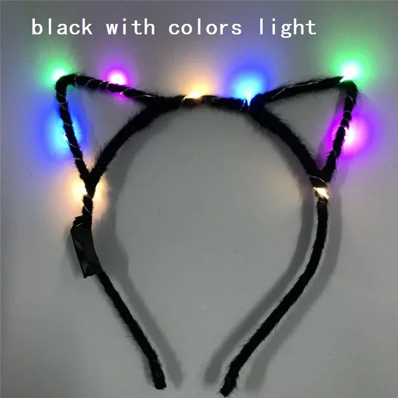 LED Cat Ear Headband – Flashing Glow Party Headwear LED Party Headband Babs 11