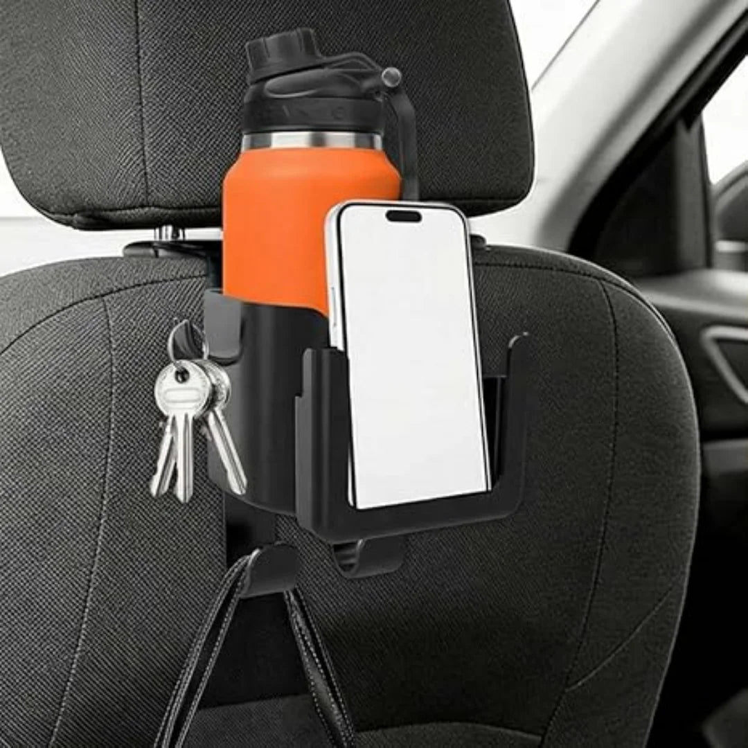 Car Seat Headrest Hook Organizer – Phone & Cup Holder Car Seat Organizer Babs
