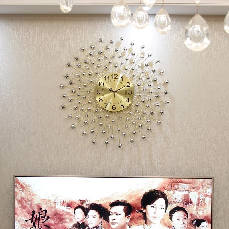 3D Large Metal Wall Clock – Modern Gold Nordic Luxury 60–80cm Metal Wall Clock Babs