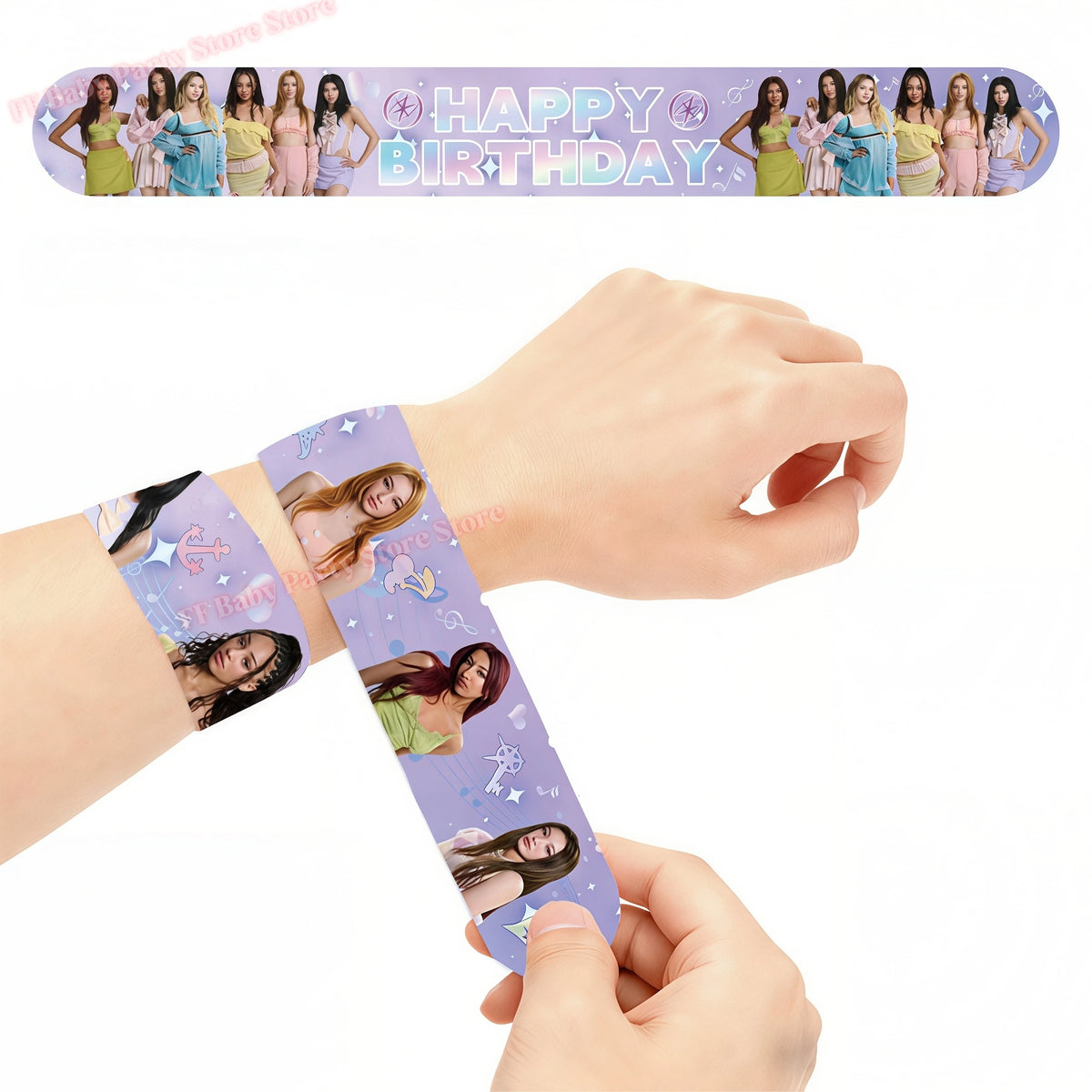 Katseye Kpop Slap Bracelets Party Favors – 6pcs Snap Wristbands Party Favor Bracelets Babs