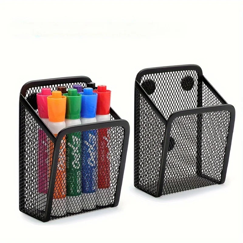 Magnetic Mesh Pen Holder – Strong Magnet Whiteboard Storage Box Magnetic Desk Organizer Babs