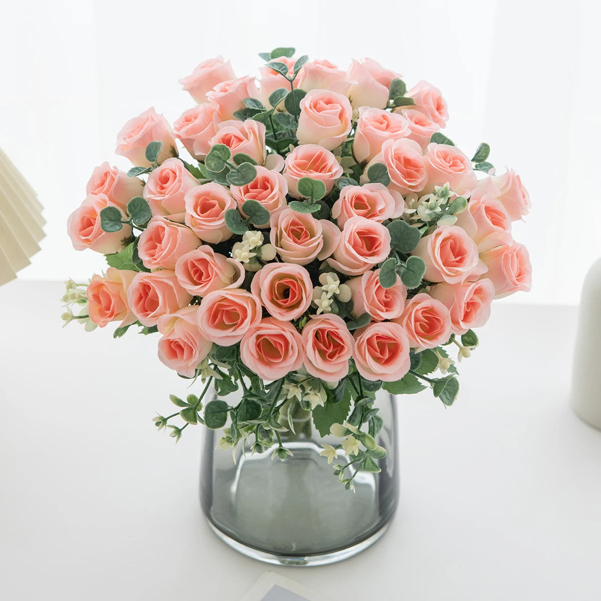 10-Head Silk Artificial Flower Bouquet – Wedding & Home Decor Artificial Silk Flowers Babs
