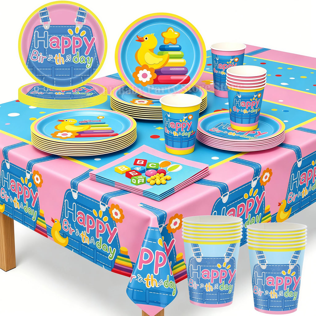 Kids Birthday Party Tableware Set – Cartoon Teacher Theme Party Tableware Set Babs