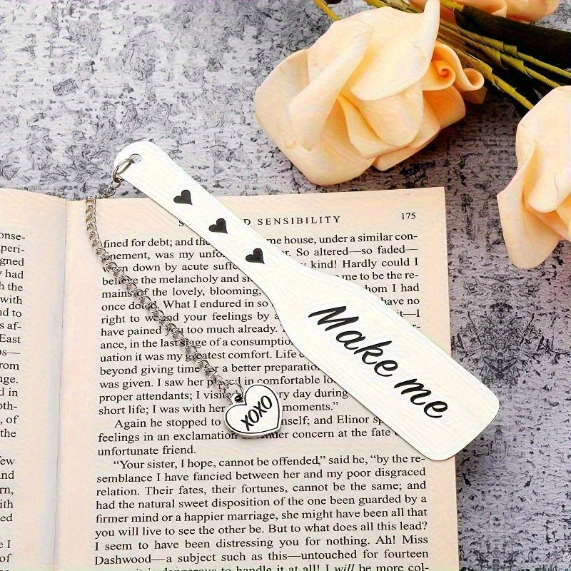 2pcs Engraved Heart Stainless Steel Bookmarks – Romantic Gift Engraved Bookmark Set Babs