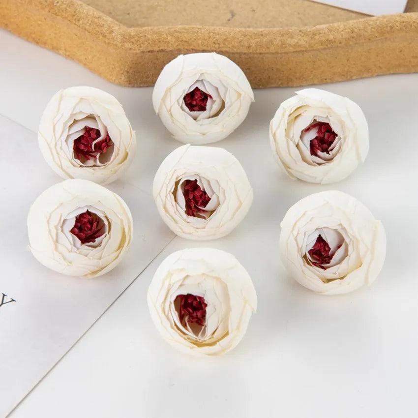 Silk Tea Rose Buds 50/100pc – Artificial Flowers for Weddings Artificial Silk Flowers Babs WHITE 100pcs