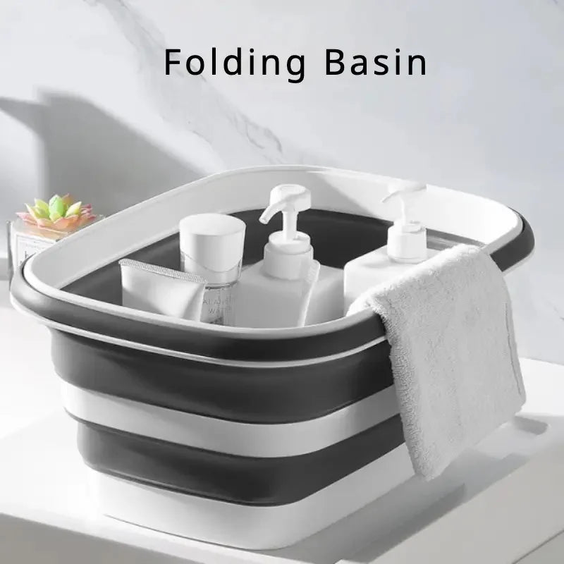 16L Collapsible Mop Bucket with Handles – Foldable Wash Basin Collapsible Mop Bucket Babs