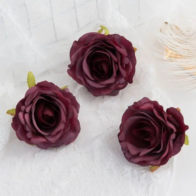 Silk Rose Artificial Flowers 5/10 Pcs – Wedding & Home Decor Artificial Silk Flowers Babs color 10 10 pcs