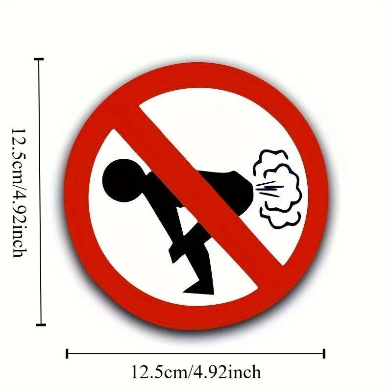 2pcs Funny "No Farting" Round Novelty Humor Stickers Novelty Sticker Set Babs