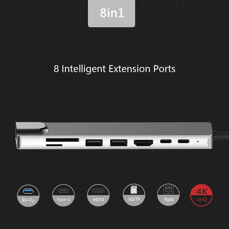 8-in-1 USB-C Docking Station | HDMI, Ethernet, PD, USB Hub USB-C Docking Station Babs