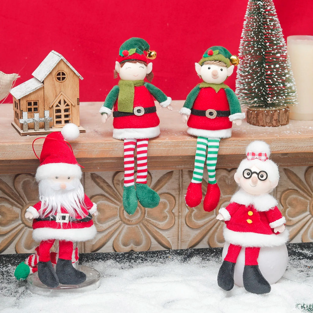 Plush Long-Legged Elf Christmas Ornament – Boy & Girl Decor Christmas Elf Ornament Babs