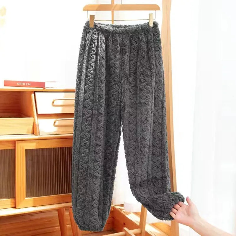 Women's Thermal Fleece Sleep Pants – Warm Plush Loungewear Fleece Loungewear Pants Babs Grey 3Pairs