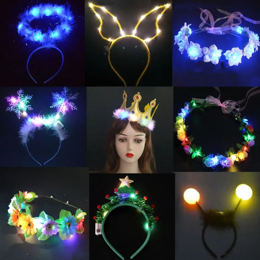 LED Light-Up Glow Headband for Kids & Adults – Party & Wedding LED Glow Headband Babs