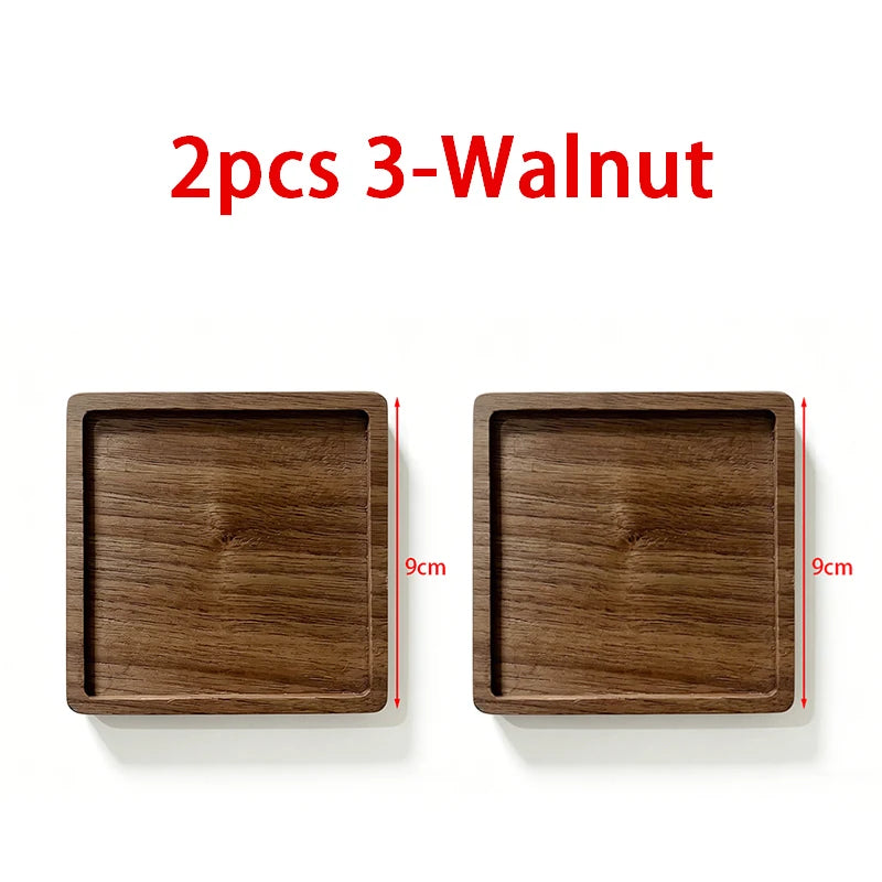 Wooden Coasters for Drinks – Eco-Friendly Tea & Coffee Coasters Wood Drink Coasters Babs 2pcs 3-Walnut