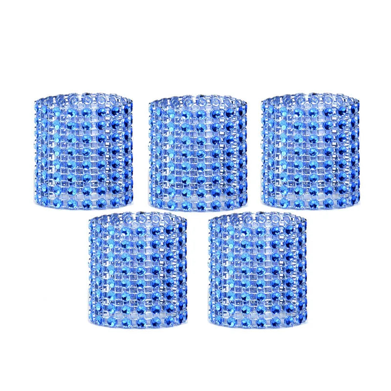 10pcs Rhinestone Bow Napkin Rings Gold Silver Wedding Decor Napkin Rings Babs royal blue
