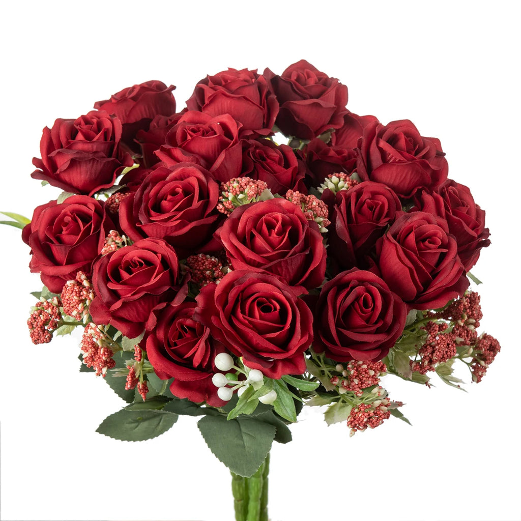 Artificial Silk Rose Bouquet – Wedding & Home Décor Gift Artificial Silk Flowers Babs color 4 1 pc