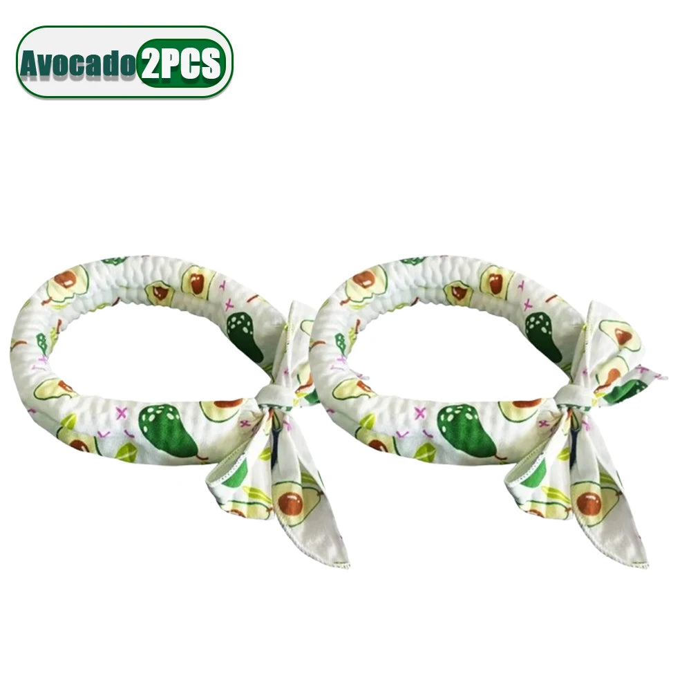 Pet Cooling Bandana for Dogs & Cats – Ice Bead Scarf 2-Pack Pet Cooling Bandana Babs Avocado-2PCS