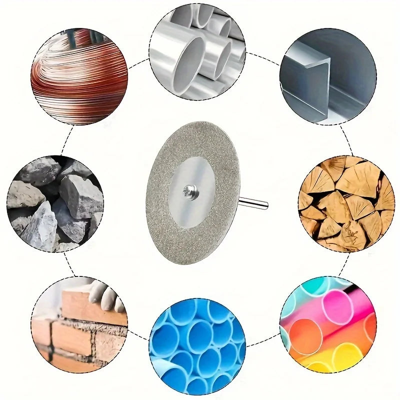 12pcs Mini Diamond Cutting Discs – Rotary Grinding Saw Blades Cutting Disc Set Babs