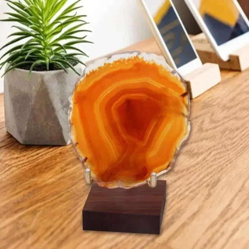 Wooden Base Brass Arm Display Stand Easel for Minerals & Gems Mineral Display Stand Babs