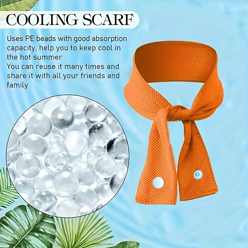 Cooling Ice Scarf – Outdoor Sports Headband & Sweat Wipe Cooling Sports Scarf Babs Orange