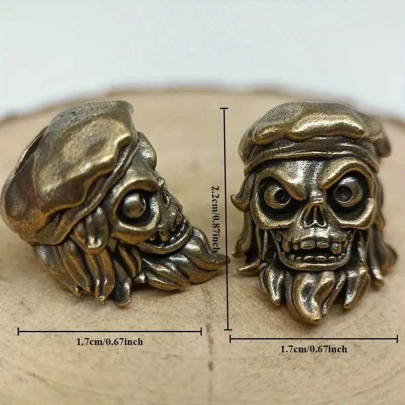 Sailor Skull Brass Knife Bead EDC Paracord Keychain Charm Brass EDC Charm Babs