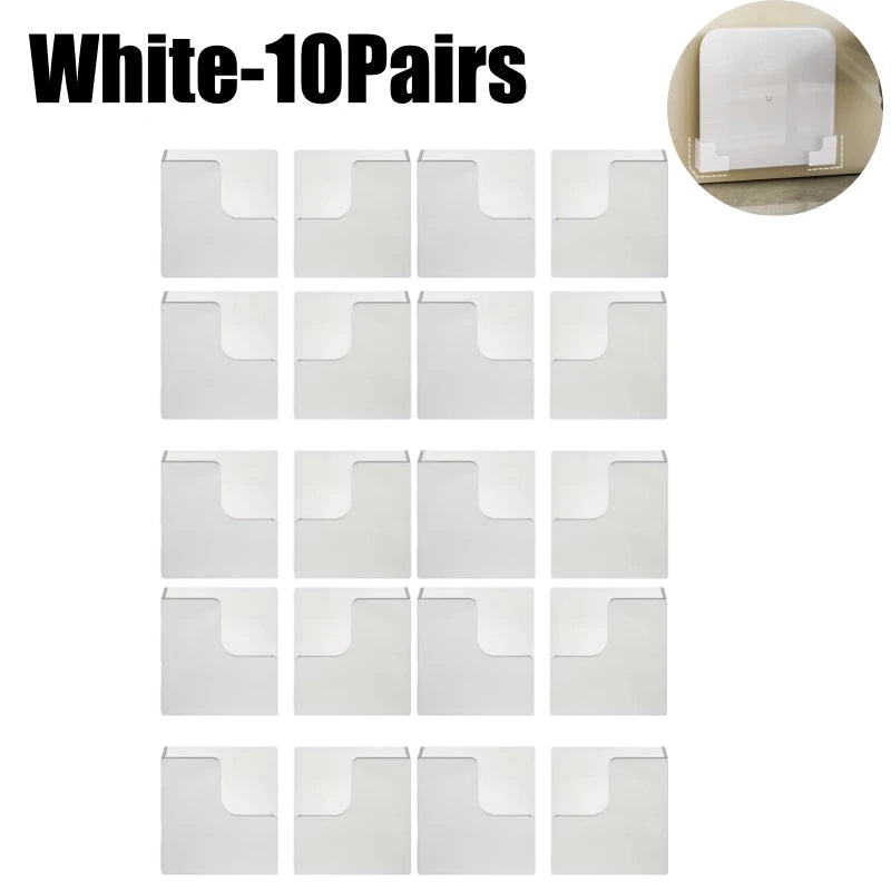 Wall Mounted Scale Holder – No-Drill Adhesive Storage Rack Scale Storage Rack Babs White-10Pairs