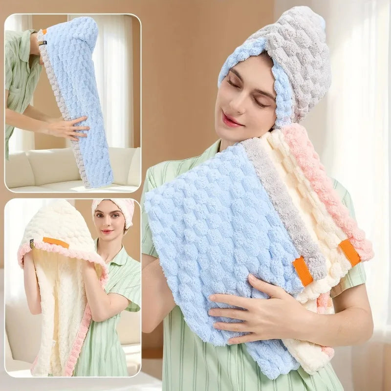 Quick-Dry Microfiber Hair Towel Cap – Oversized & Absorbent Hair Towel Cap Babs
