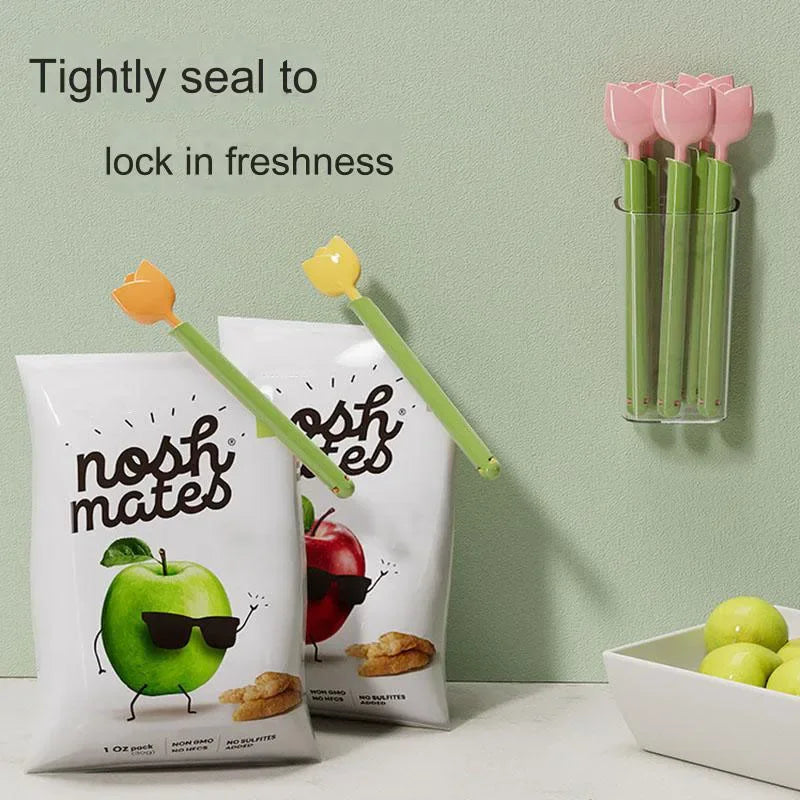 Tulip Magnetic Food Bag Sealing Clips | Fresh-Keeping Fridge Clips Food Bag Clips Babs