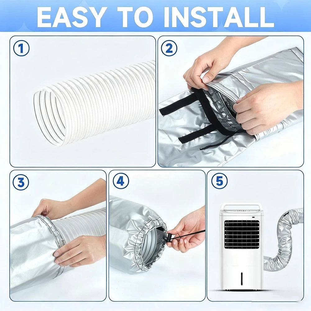 A/C Hose Insulation Wrap – Heat-Resistant Sleeve for Portable AC AC Hose Insulation Sleeve Babs