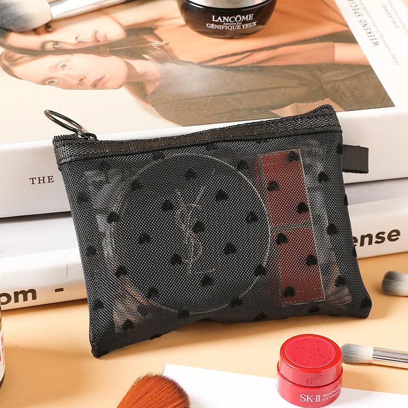 3-Piece Clear Heart Makeup Bag Set – Transparent Cosmetic Pouches Cosmetic Makeup Bag Babs