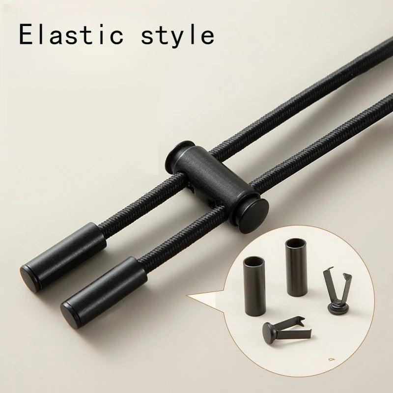 Elastic Waist Drawstring Buckle – No-Knot Pants Adjuster Waistband Adjuster Clip Babs black