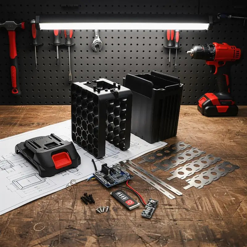 18650 Battery Shell 21V 60A 30-Cell Box with PCB Protection Battery Shell Kit Babs