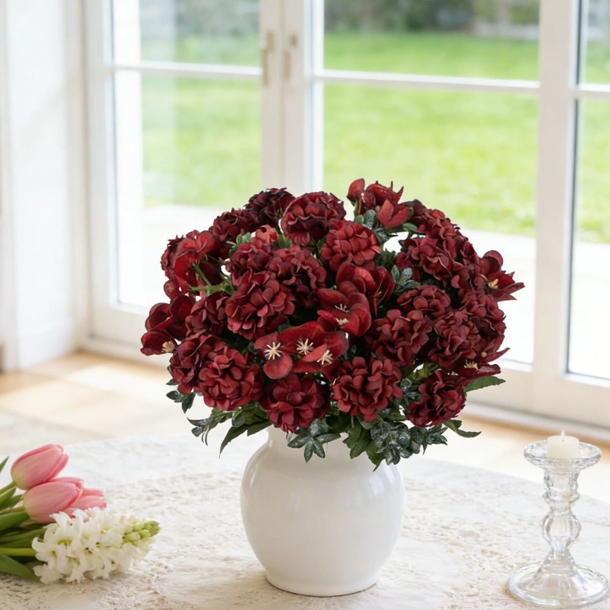 Artificial Hydrangea Silk Bouquet – Wedding & Home Floral Decor Artificial Silk Flowers Babs