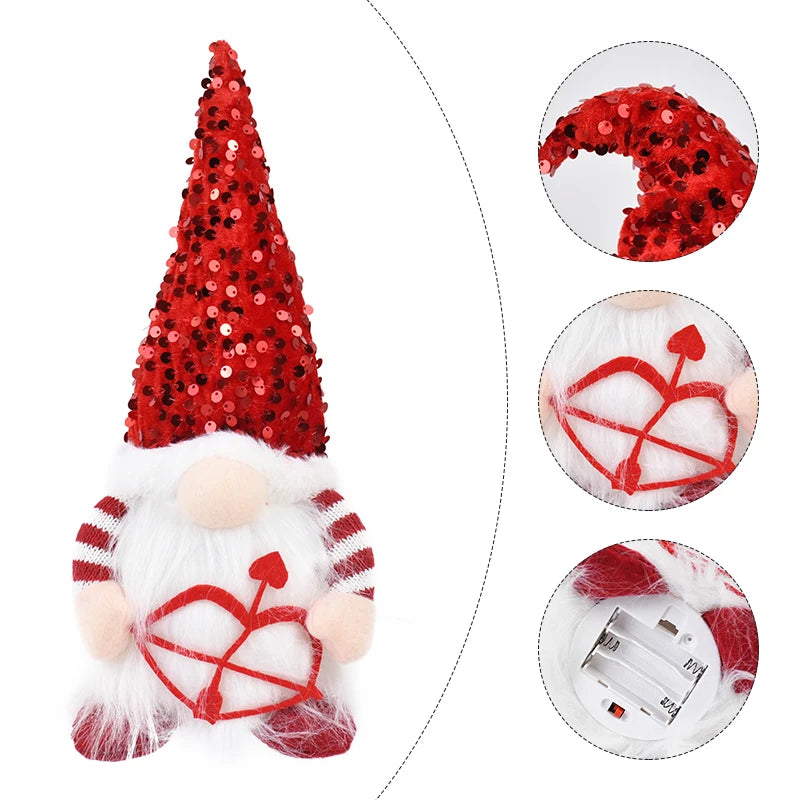 LED Glowing Faceless Gnome Plush Doll | Holiday & Valentine Décor Holiday Gnome Ornament Babs