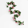 Artificial Silk Rose Vine Wall Hanging Wreath 220cm Artificial Flower Vine Babs Deep Pink 1 piece