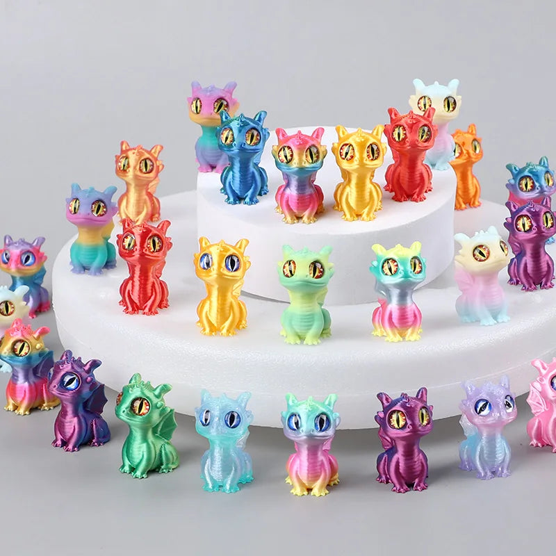 Mini Dragon Figurines 5/10/20Pcs – 3D Printed Party Favors Dragon Figurines Set Babs