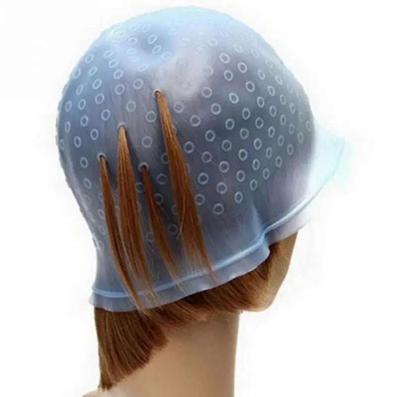 Silicone Reusable Hair Highlighting Dye Cap with Needle Hair Coloring Cap Babs